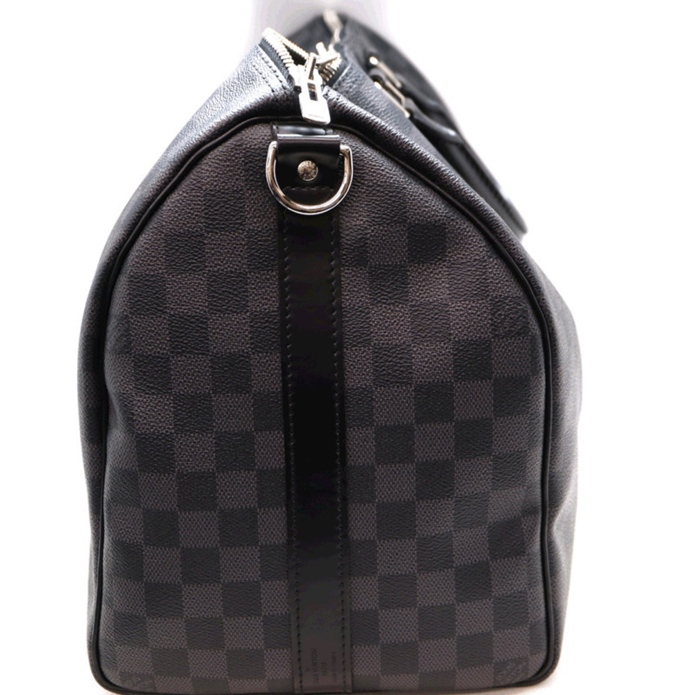 LOUIS VUITTON Keepall Bandoulire Boston Bag Travel Damier Canvas Graphite Black - Picture 4 of 10